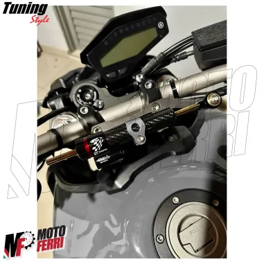 MF7696 Ammortizzatore di Sterzo Regolabile Universale Moto Carbon Look 250mm