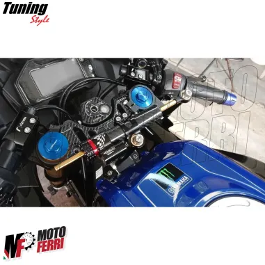 MF7696 Ammortizzatore di Sterzo Regolabile Universale Moto Carbon Look 250mm