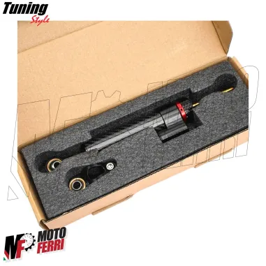 MF7696 Ammortizzatore di Sterzo Regolabile Universale Moto Carbon Look 250mm