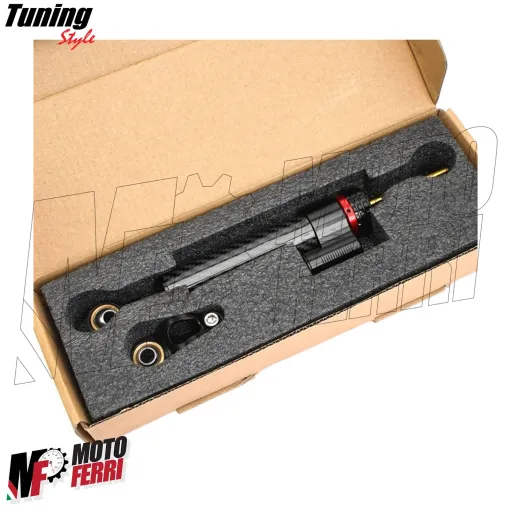 MF7696 Ammortizzatore di Sterzo Regolabile Universale Moto Carbon Look 250mm