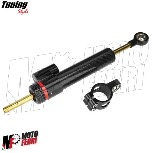 MF7696 Ammortizzatore di Sterzo Regolabile Universale Moto Carbon Look 250mm