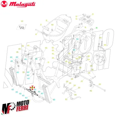 MF7721 Tubo Ritorno Acqua Radiatore Originale Malauti F12 Phantom 1994 - 2006