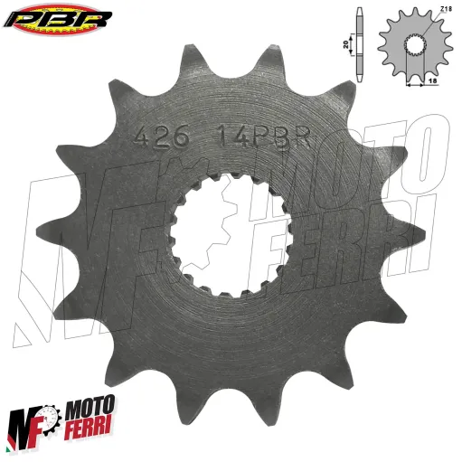 MF7730 Pignone PBR 14 Denti Passo 428 - Keeway RKF 125 mod 2021 2022 2023 2024