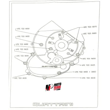MF1214 CARTER MOTORE QUATTRINI C200 VESPA 50 SPECIAL 125 SMALLFRAME M 200 CC