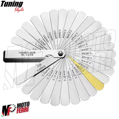 MF7752 Spessimetro 32 Lame in Acciaio Valvole Misurazione Spessore 0.04/0.88 mm