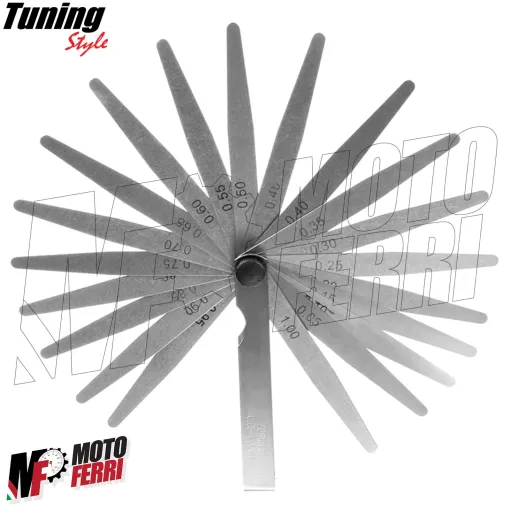 MF7791 Spessimetro 20 Lame in Acciaio Misurazione Valvole Spessore 0.05-1.00 mm