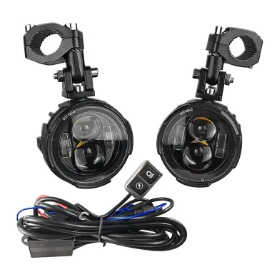 MF7797 Faretti Fari Supplementari Led + Tasto Universali Moto Enduro per barre