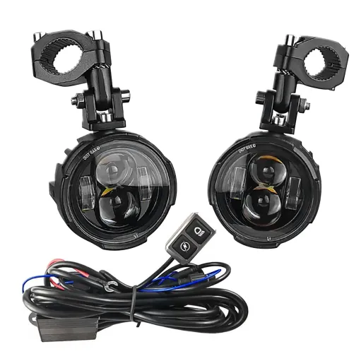MF7797 Faretti Fari Supplementari Led + Tasto Universali Moto Enduro per barre