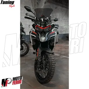 MF7797 Faretti Fari Supplementari Led + Tasto Universali Moto Enduro per barre