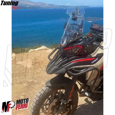 MF7797 Faretti Fari Supplementari Led + Tasto Universali Moto Enduro per barre