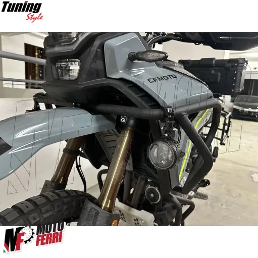 MF7797 Faretti Fari Supplementari Led + Tasto Universali Moto Enduro per barre