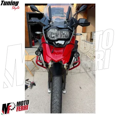 MF7797 Faretti Fari Supplementari Led + Tasto Universali Moto Enduro per barre