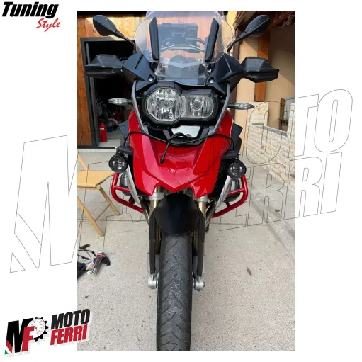 MF7797 Faretti Fari Supplementari Led + Tasto Universali Moto Enduro per barre