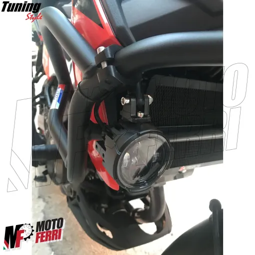 MF7797 Faretti Fari Supplementari Led + Tasto Universali Moto Enduro per barre