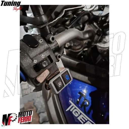 MF7797 Faretti Fari Supplementari Led + Tasto Universali Moto Enduro per barre