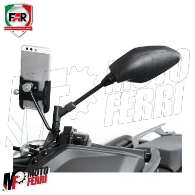 MF7806 Supporto Smartphone da Specchietto FAR Universale Moto Scooter Alluminio