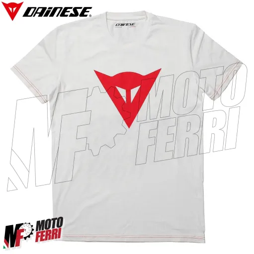 MF7810 T-Shirt Uomo Originale Dainese Speed Demon Bianco Maglia Maniche Corte