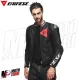 MF7812 Giacca Dainese in Pelle Moto Sportiva Leather Jacket Nero Logo Rosso