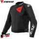 MF7812 Giacca Dainese in Pelle Moto Sportiva Leather Jacket Nero Logo Rosso