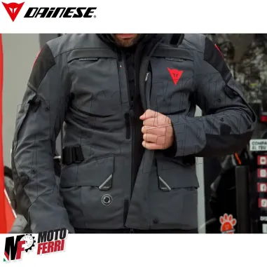 MF7813 Giacca Moto Dainese Splugen 3L D-Dry Black Touring 3 Strati Impermeabile