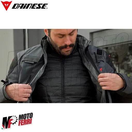 MF7813 Giacca Moto Dainese Splugen 3L D-Dry Black Touring 3 Strati Impermeabile