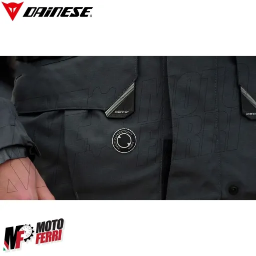 MF7813 Giacca Moto Dainese Splugen 3L D-Dry Black Touring 3 Strati Impermeabile