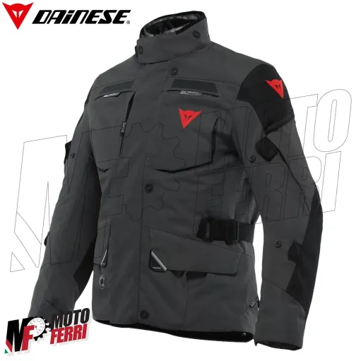 MF7813 Giacca Moto Dainese Splugen 3L D-Dry Black Touring 3 Strati Impermeabile