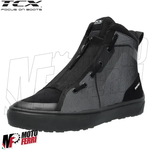 MF6028 Scarpe Moto Scooter TCX Ikasu WP Black / Reflex Impermeabili