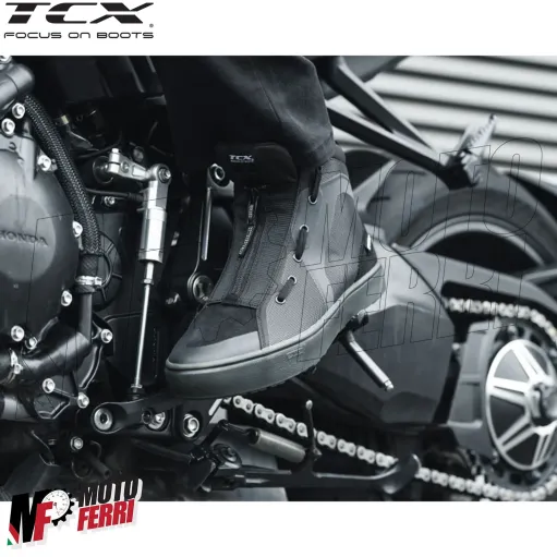 MF6028 Scarpe Moto Scooter TCX Ikasu WP Black / Reflex Impermeabili