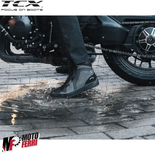 MF6028 Scarpe Moto Scooter TCX Ikasu WP Black / Reflex Impermeabili