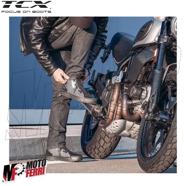 MF6028 Scarpe Moto Scooter TCX Ikasu WP Black / Reflex Impermeabili