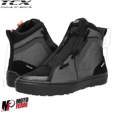 MF6028 Scarpe Moto Scooter TCX Ikasu WP Black / Reflex Impermeabili