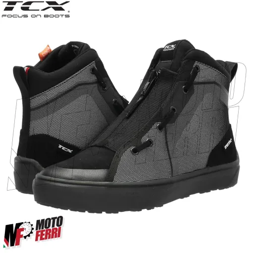 MF6028 Scarpe Moto Scooter TCX Ikasu WP Black / Reflex Impermeabili