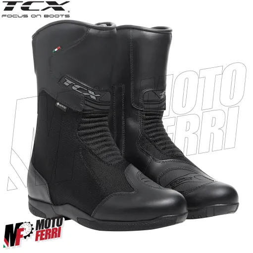 MF6257 Stivali Moto da Donna TCX Lady Tourer GTX Black Nero Pelle / Cordura