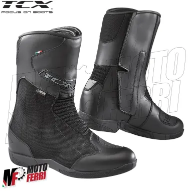 MF6257 Stivali Moto da Donna TCX Lady Tourer GTX Black Nero Pelle / Cordura