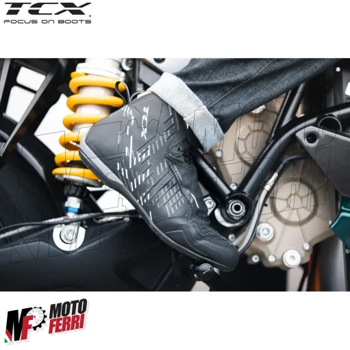 MF7820 Stivali Scarpe Moto Tecniche TCX R04D WP Impermeabili Nero / Bianco
