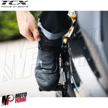 MF7820 Stivali Scarpe Moto Tecniche TCX R04D WP Impermeabili Nero / Bianco