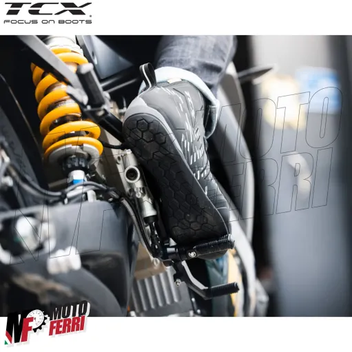 MF7820 Stivali Scarpe Moto Tecniche TCX R04D WP Impermeabili Nero / Bianco