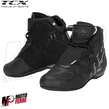 MF7820 Stivali Scarpe Moto Tecniche TCX R04D WP Impermeabili Nero / Bianco