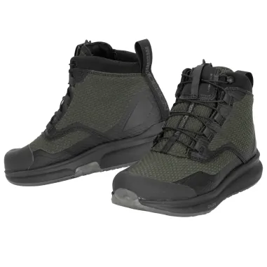 MF7822 Scarpe Moto Scooter Momo Design Firegun-3 WP Impermeabili Verde/Nero