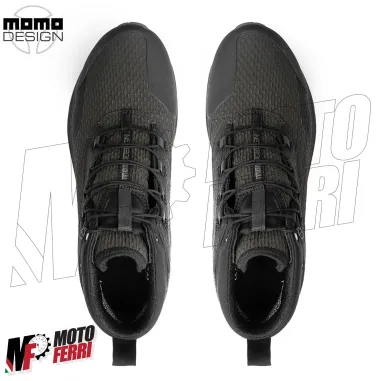 MF7822 Scarpe Moto Scooter Momo Design Firegun-3 WP Impermeabili Verde/Nero