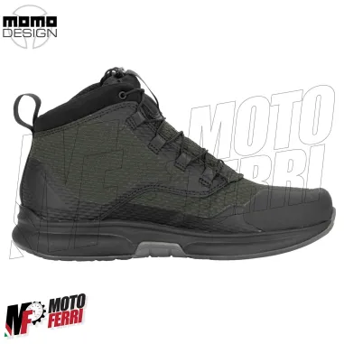 MF7822 Scarpe Moto Scooter Momo Design Firegun-3 WP Impermeabili Verde/Nero