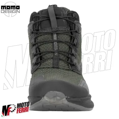 MF7822 Scarpe Moto Scooter Momo Design Firegun-3 WP Impermeabili Verde/Nero