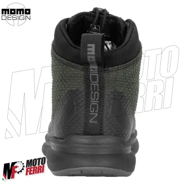 MF7822 Scarpe Moto Scooter Momo Design Firegun-3 WP Impermeabili Verde/Nero