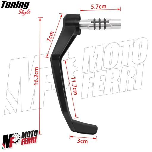 MF7825 Protezione Leva Freno Frizione Nero Universale Moto Scooter Alluminio CNC