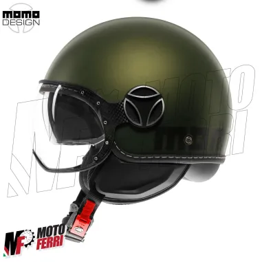 MF7826 Casco Jet Momo Design FGTR Evo Verde opaco / Nero Doppia Visiera 22.06