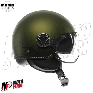 MF7826 Casco Jet Momo Design FGTR Evo Verde opaco / Nero Doppia Visiera 22.06