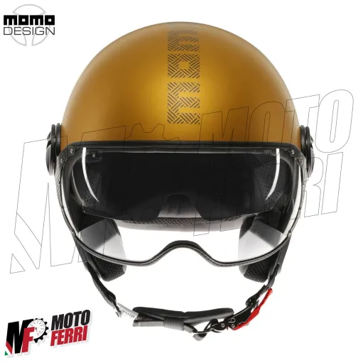 MF7827 Casco Jet Momo Design FGTR Evo Ocra opaco / Grigio Doppia Visiera 22.06
