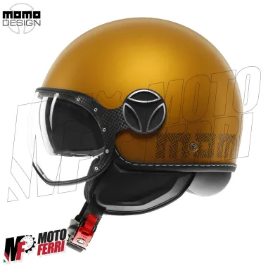 MF7827 Casco Jet Momo Design FGTR Evo Ocra opaco / Grigio Doppia Visiera 22.06