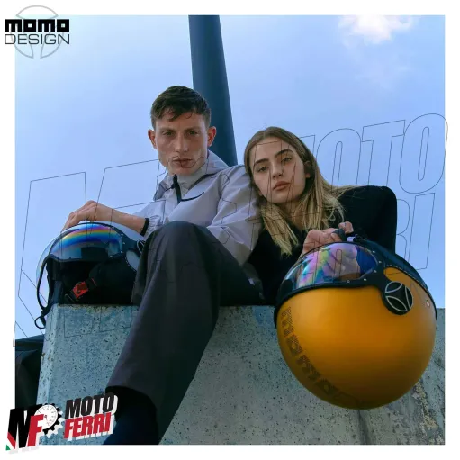 MF7827 Casco Jet Momo Design FGTR Evo Ocra opaco / Grigio Doppia Visiera 22.06